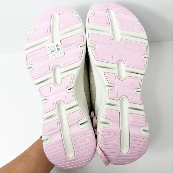 SKECHERS WOMEN ARCHFIT COMFY WAVE BEIGE PINK SIZE US 10 NEW WITH TAGS - Picture 5 of 6